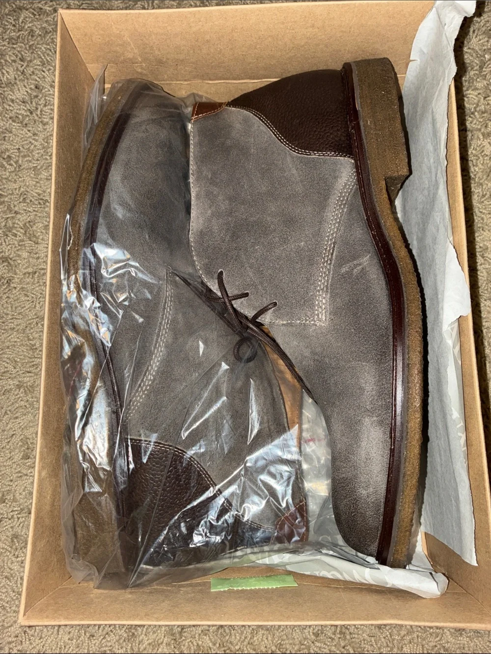 Johnston & Murphy Men's Copeland Gray WR Oiled Suede Chukka Boots- Size 13